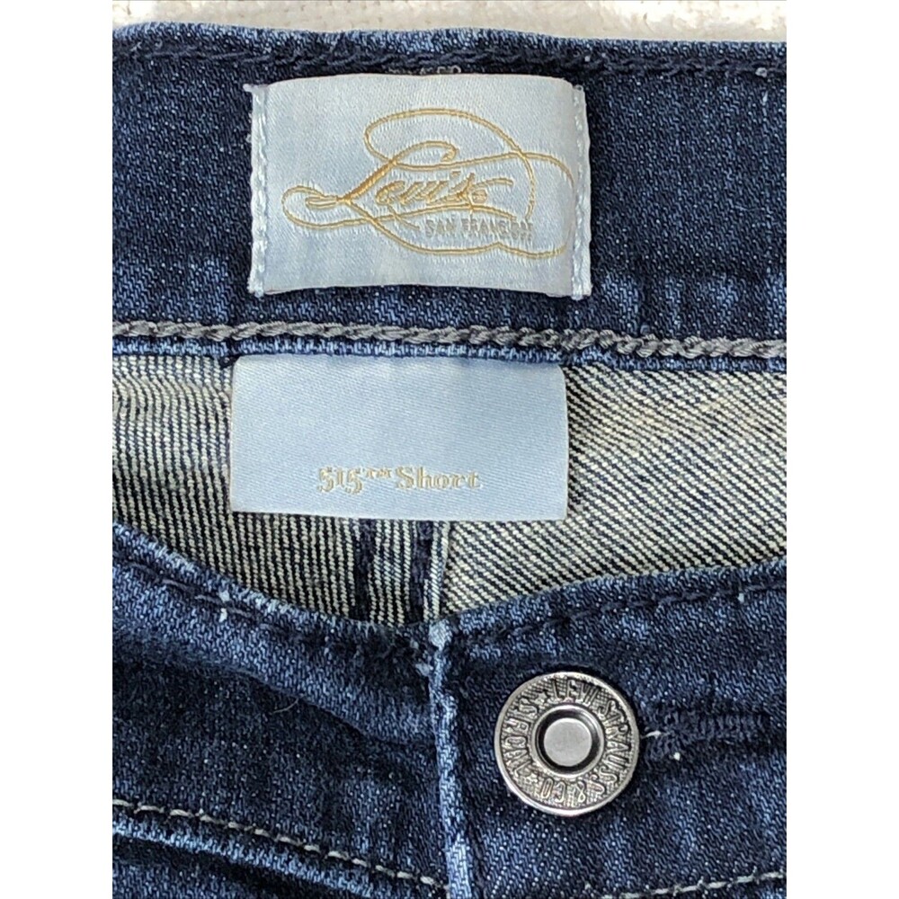 Levis Womens 515 Jean Shorts Blue Stretch Medium Wash Mid Rise Pockets 12 - Picture 6 of 13